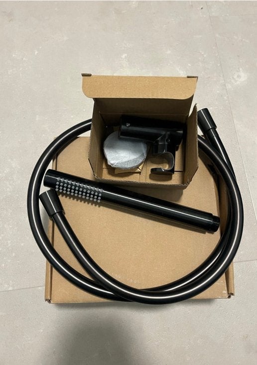 May handdoucheset carbon black, Doe-het-zelf en Verbouw, Ophalen, Nieuw, Chroom, Douche