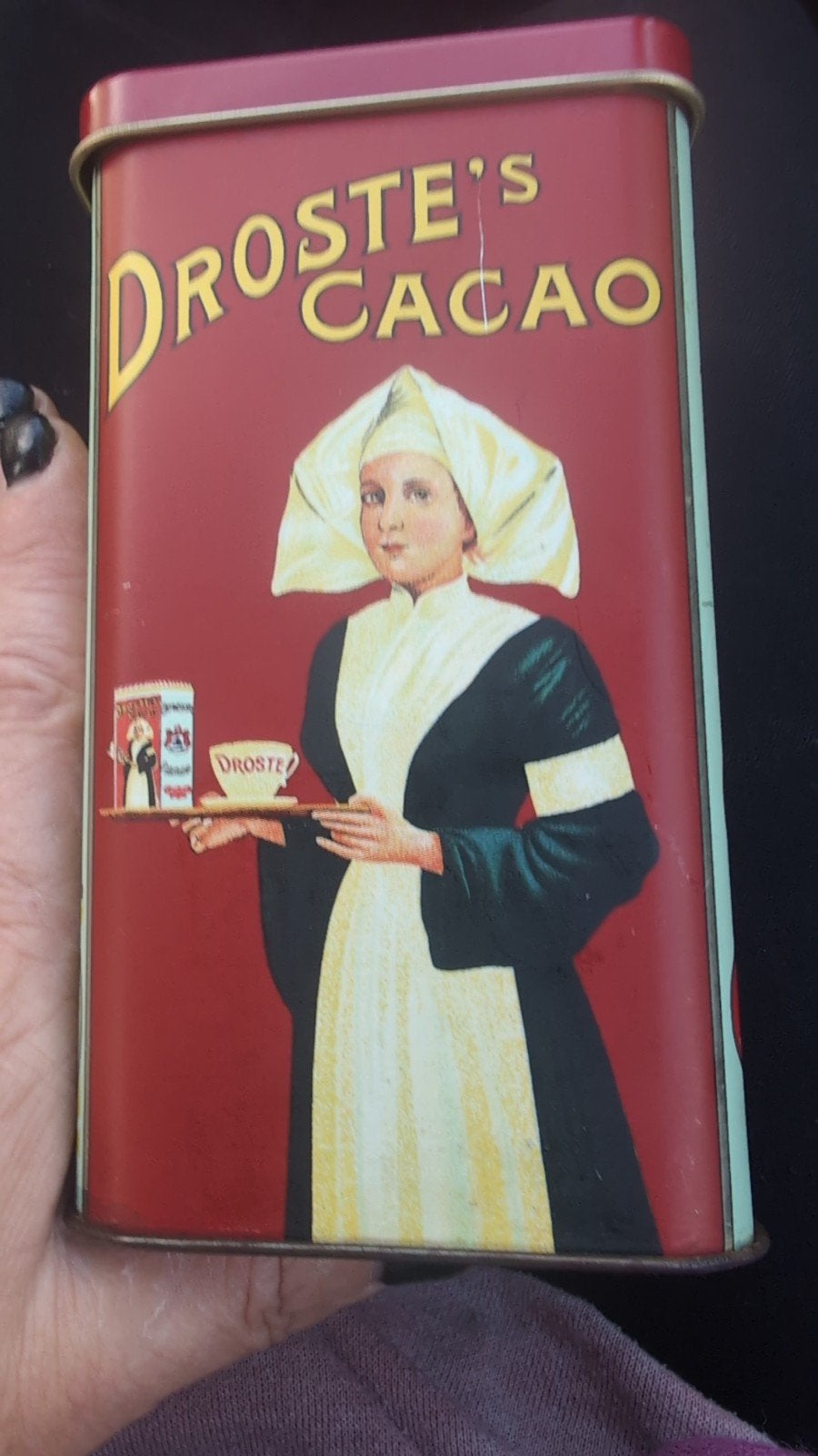 Vintage Droste Cacao Blik - Historische Afbeeldingen, Ophalen of Verzenden, Gebruikt, Overige, Droste