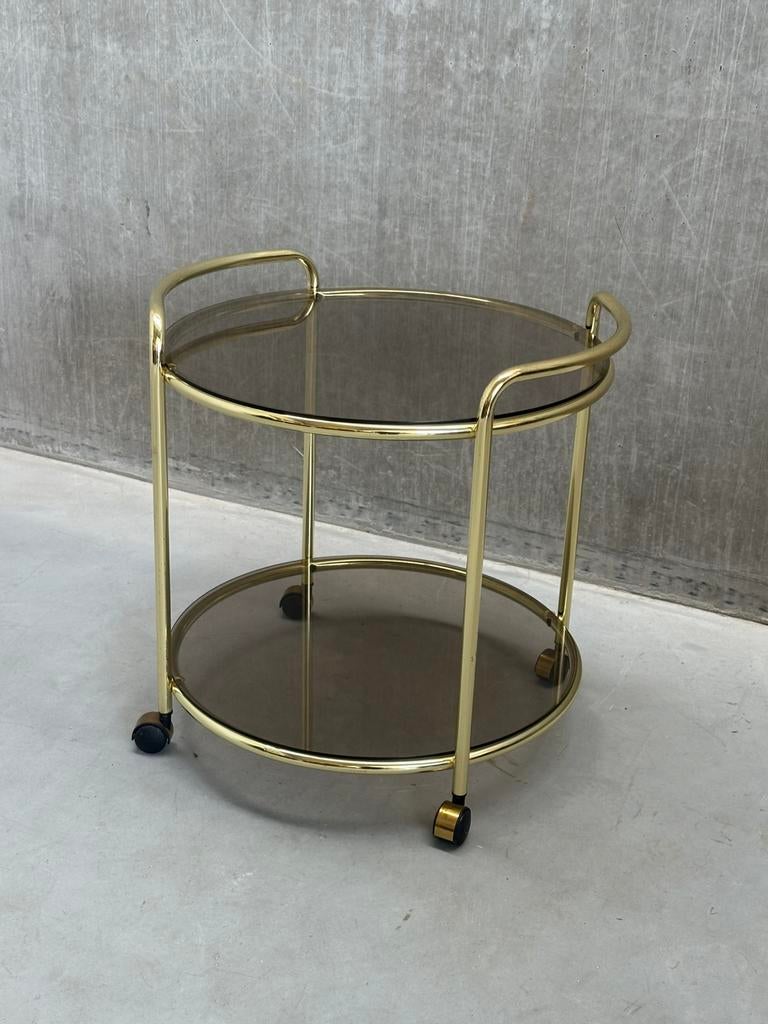 Vintage serveerwagen / bar trolley met rookglas, Ophalen, Gebruikt, X, X