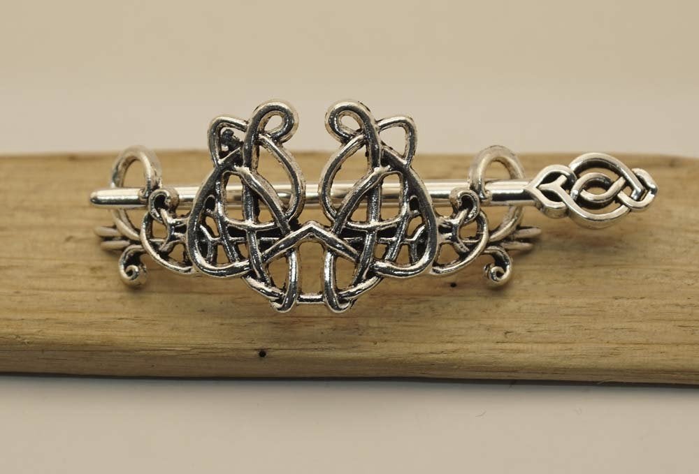 Haarspeld zilver 2 delige keltische knoop keltische haarstok
