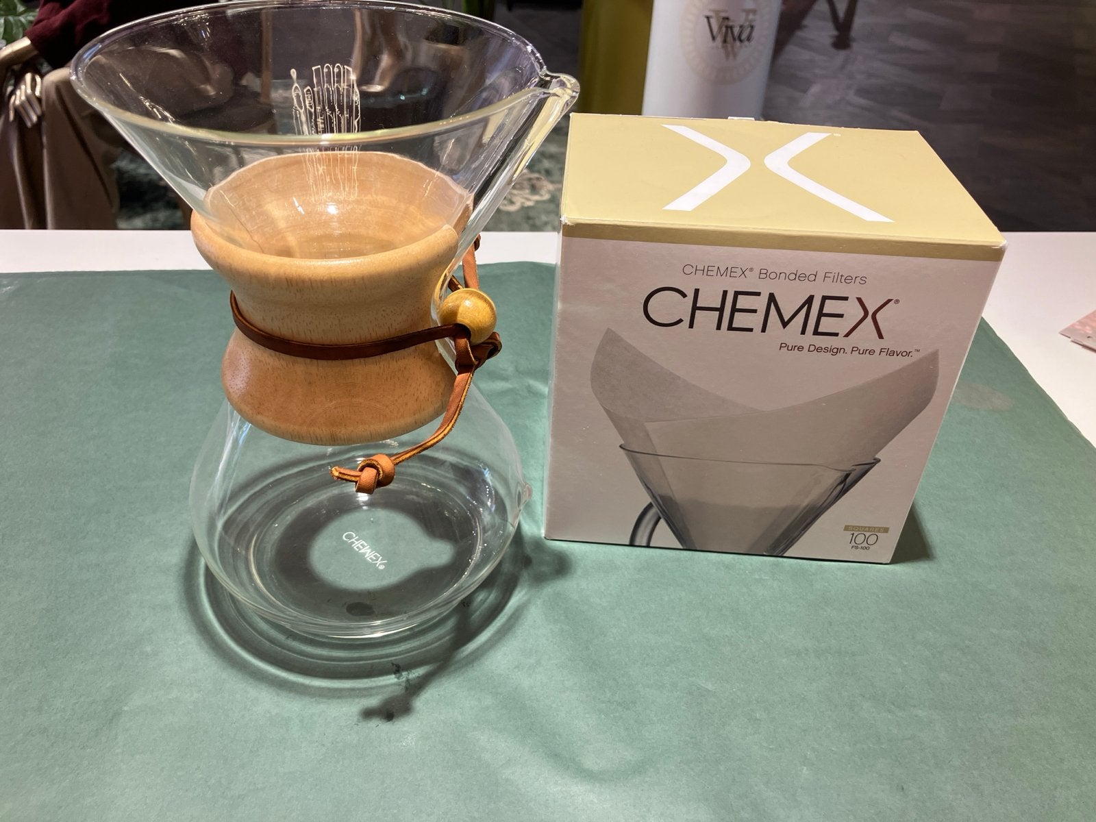 Chemex koffiezetapparaat met filters - Zo goed als nieuw, Ophalen, Koffiemachine, Gemalen koffie, Zo goed als nieuw