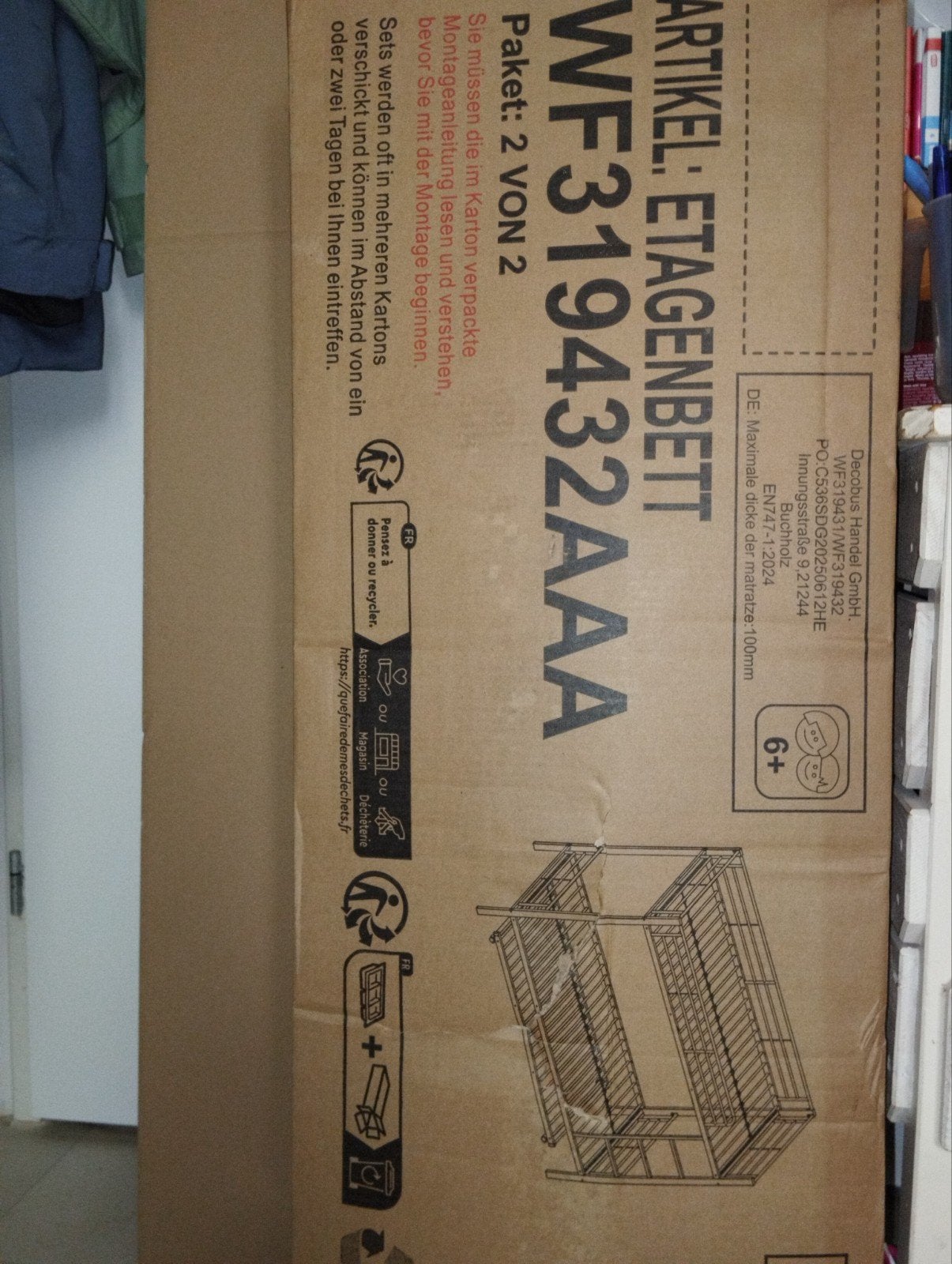 Nieuw Etagenbed WF319432AAA - Stapelbed voor kinderen, Ophalen of Verzenden, Overige maten, Overige maten, Nieuw