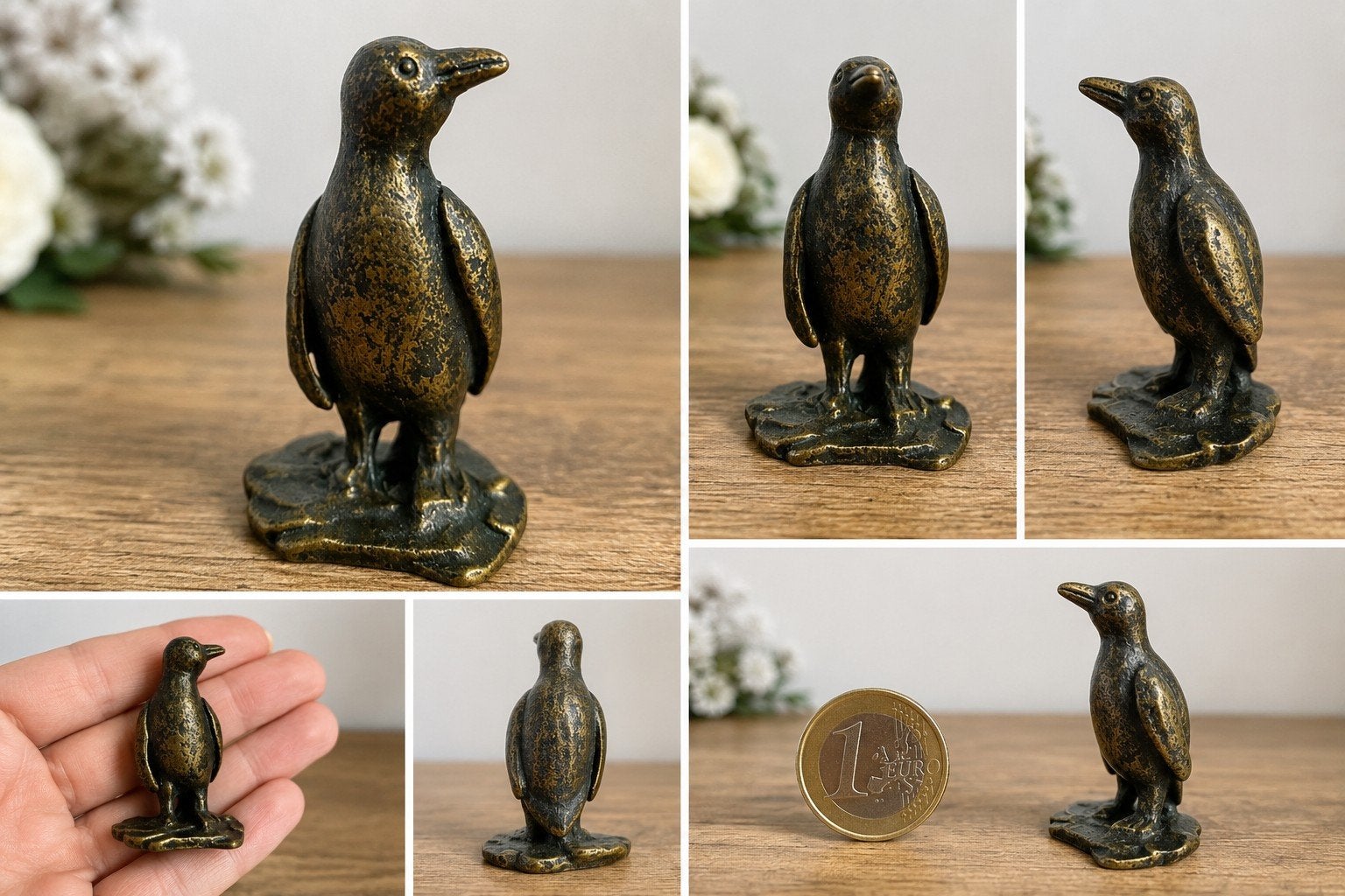 Vintage bronzen pinguïn beeldje – miniatuur, Ophalen of Verzenden