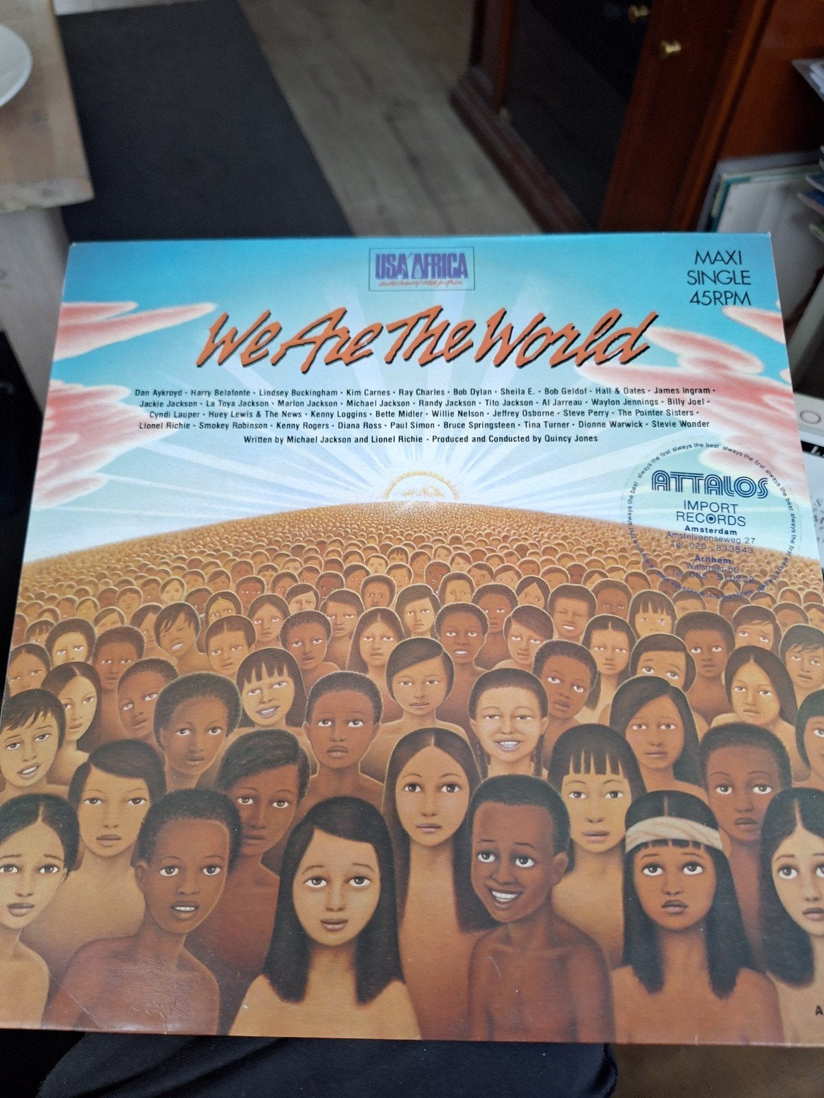 USA For Africa - We Are The World Maxi Single 45RPM, Cd's en Dvd's, Gebruikt, Originele persing, Ophalen of Verzenden, Pop