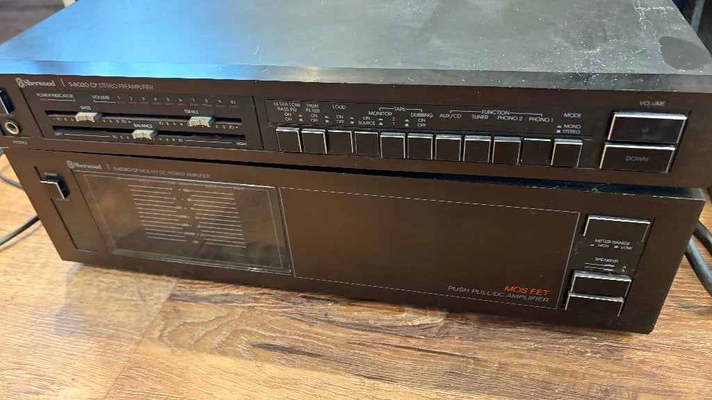 Sherwood voor/eindversterker, Audio, Tv en Foto, Versterkers en Receivers, Gebruikt, 120 watt of meer, Stereo, Ophalen