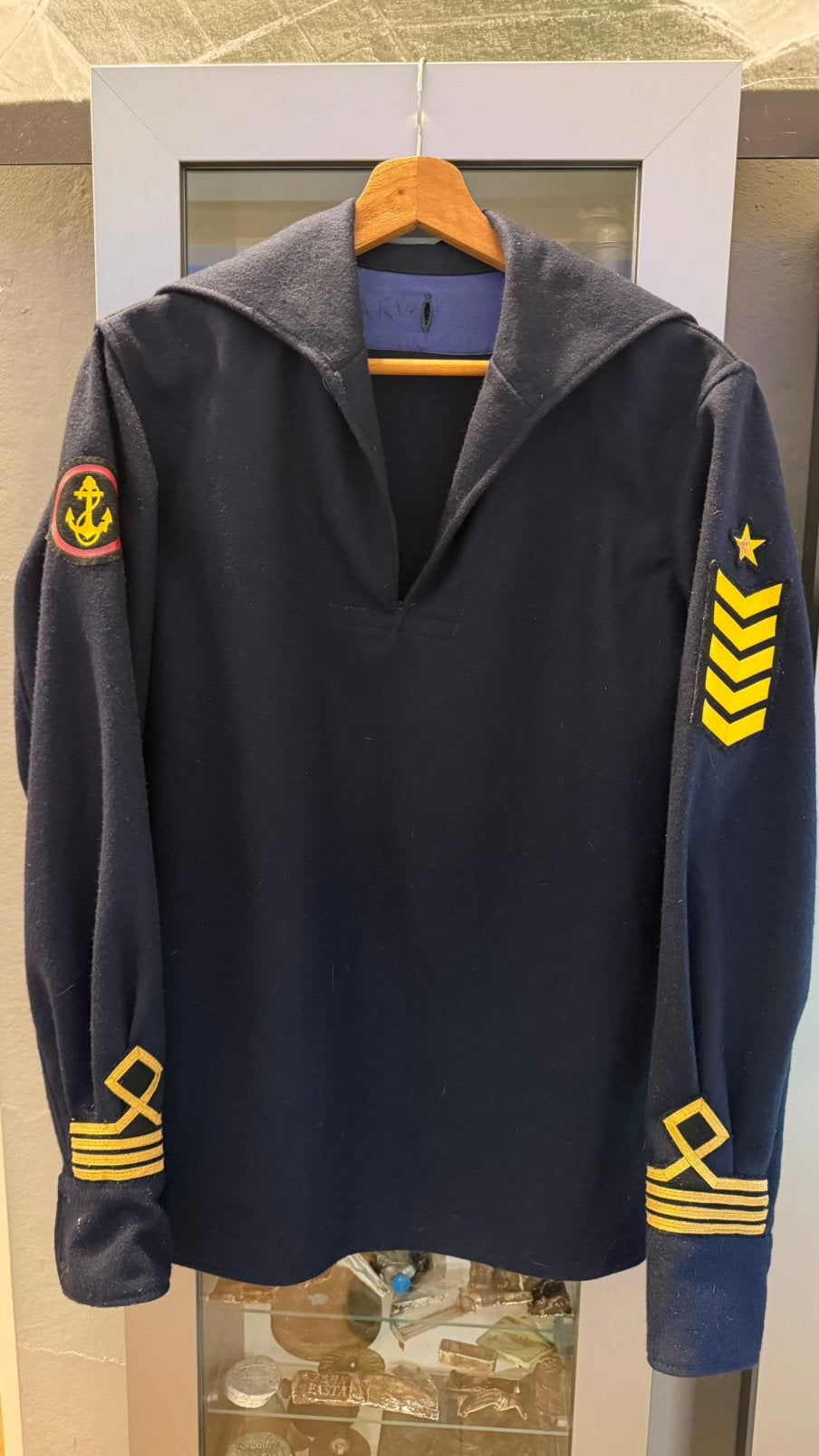 Sovjet marine matrozenblouse – compleet met insignes en naam, Ophalen of Verzenden, Marine