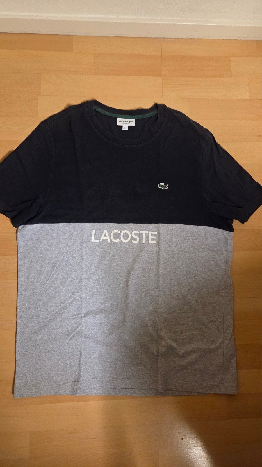 Lacoste T-shirt Zwart/Grijs Maat 3XL, Verzenden, Overige maten, Gedragen, Lacoste