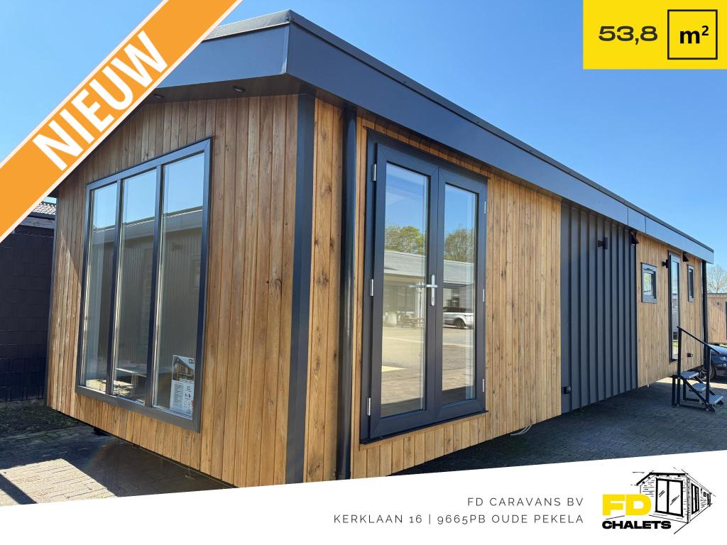 FD Chalet Falcon 12.50x4.30 3 Slpk DG VV Incl. Transport, Caravans en Kamperen, Tot en met 6