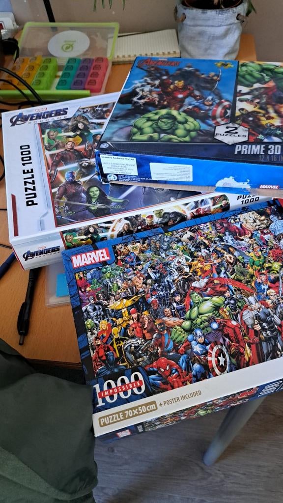 3 zo goed als nieuwe Marvel puzzels (incl. 1 3D puzzel), Ophalen