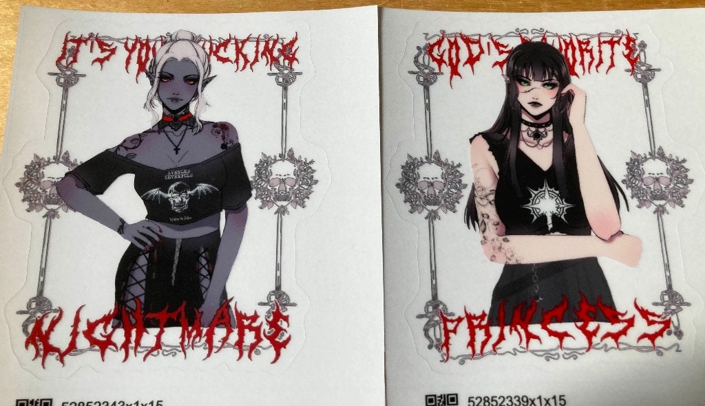 Gothic Anime baldurs gate 3 minthara shadowheart Sticker, Verzenden, Nieuw