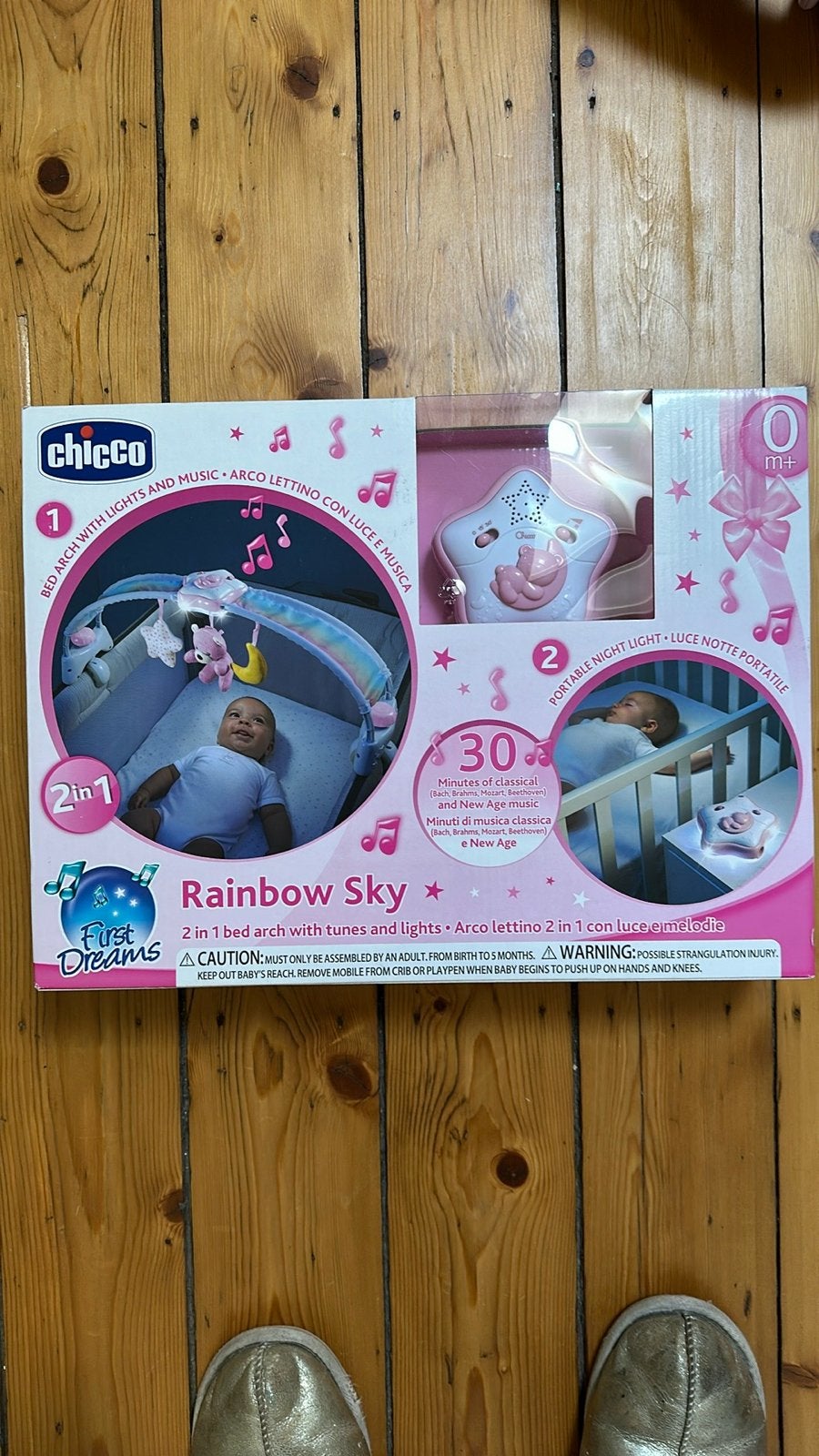 Chicco Rainbow Sky 2-in-1 Bedboog met Licht en Muziek, Ophalen of Verzenden, Nieuw, Mobiel, Met licht