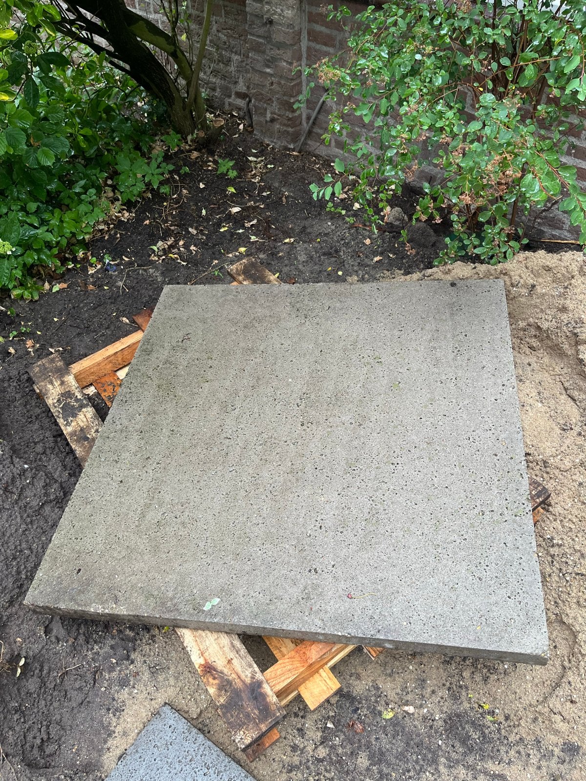 Schellevis 100x100x5 grijs, Tuin en Terras, Ophalen, Gebruikt, Minder dan 5 m², Beton