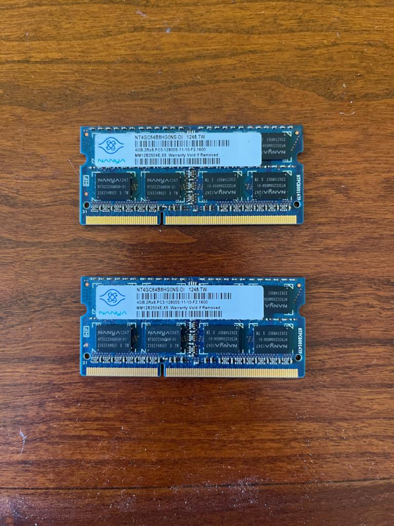 Nanya DDR3 RAM Geheugen 2x 2GB (4GB totaal) voor Laptop, Gebruikt, DDR3, Ophalen of Verzenden, Laptop