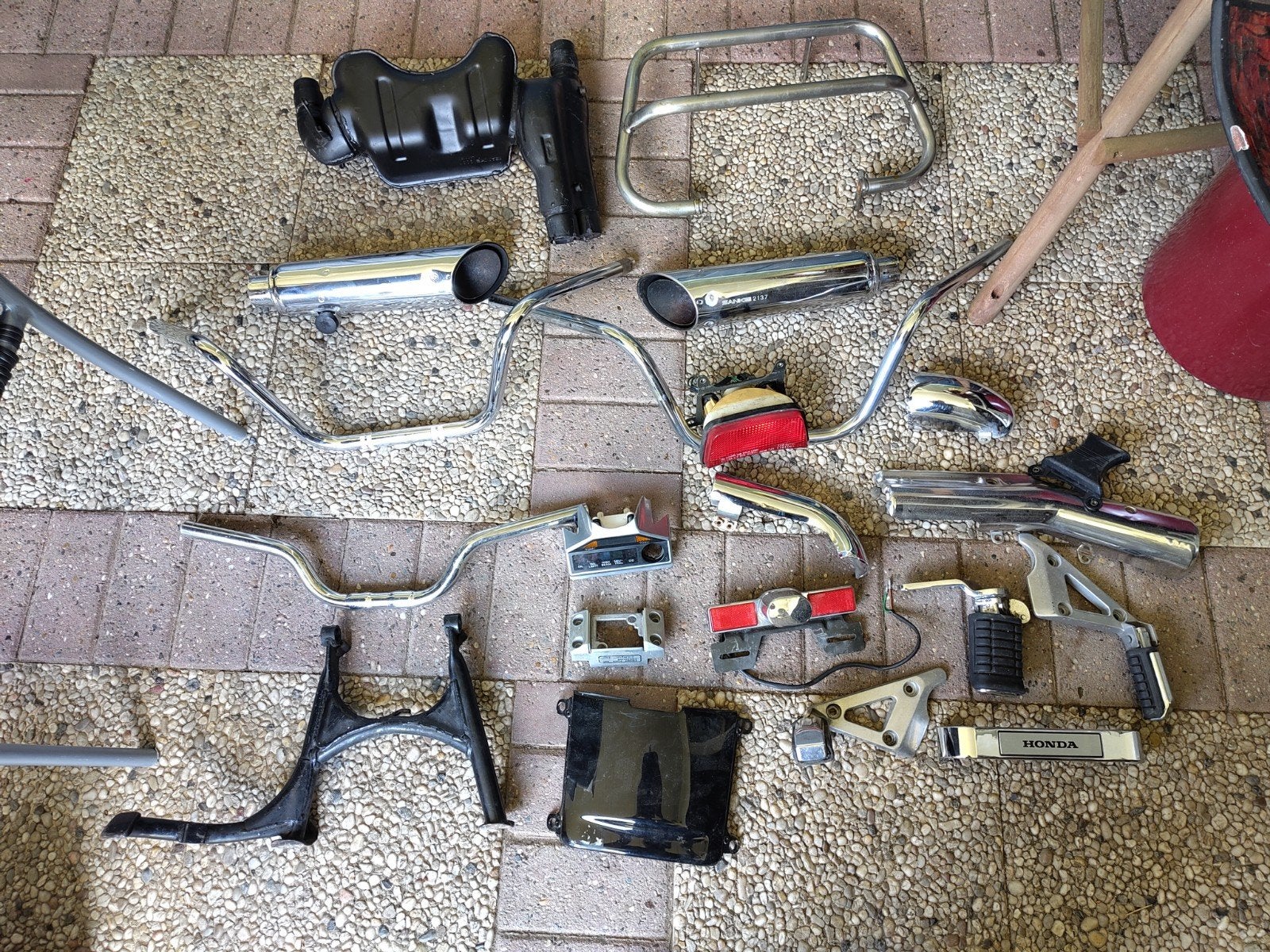 Honda VT500 diverse onderdelen: uitlaatcollector, sturen,, Ophalen of Verzenden, Gebruikt