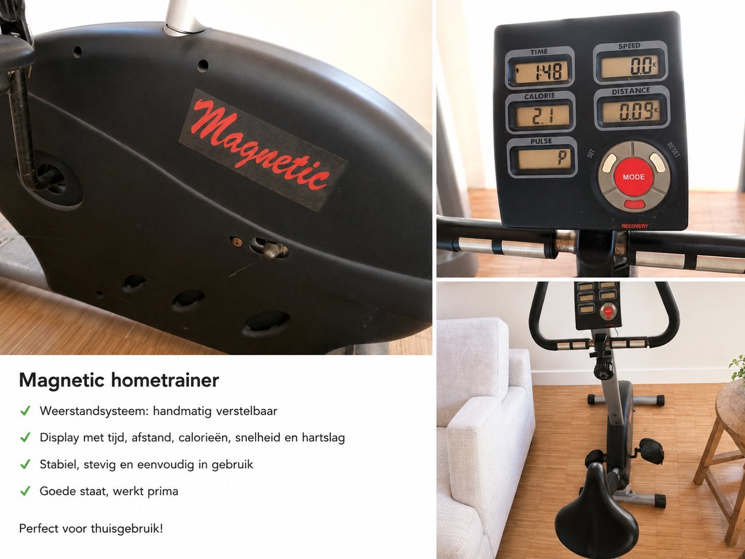 Magnetic Hometrainer - Perfect voor thuisgebruik!, Sport en Fitness, Ophalen, Gebruikt, Metaal, Benen