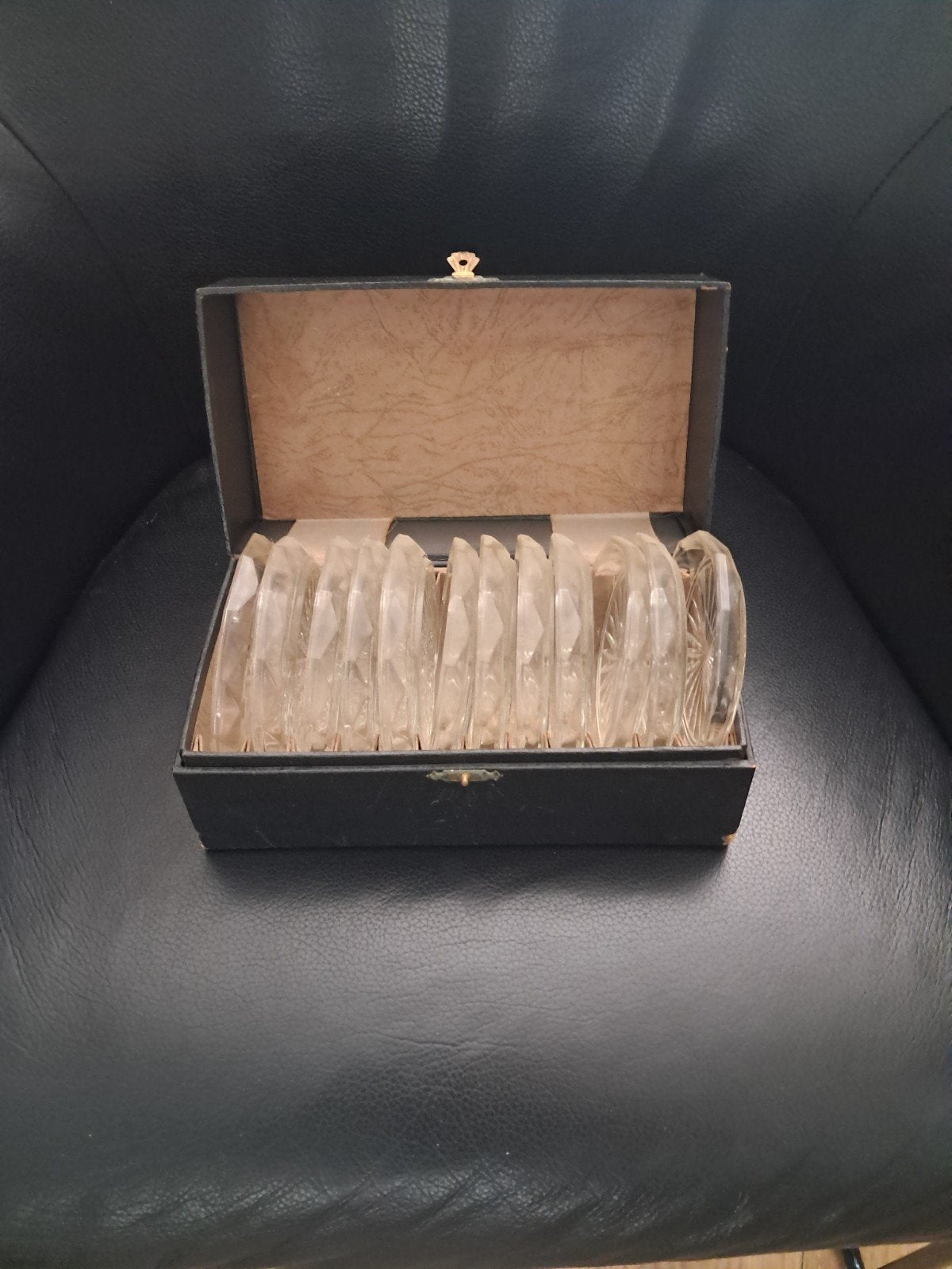 Set van 12 kristallen onderzetters in doos, Huis en Inrichting, Woonaccessoires | Onderzetters, Ophalen of Verzenden