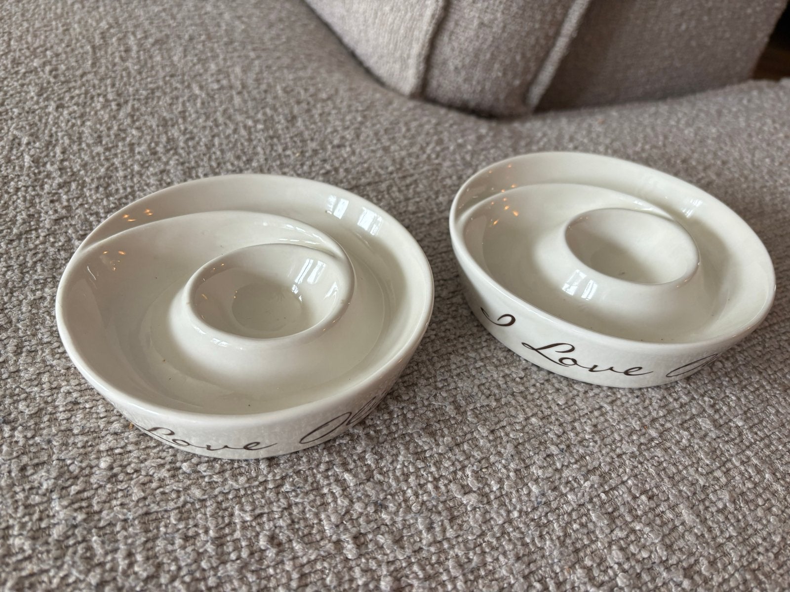 2x Rivièra Maison 'I love Olives' bakjes, Keramiek, Ophalen of Verzenden, Zo goed als nieuw, Kom(men)