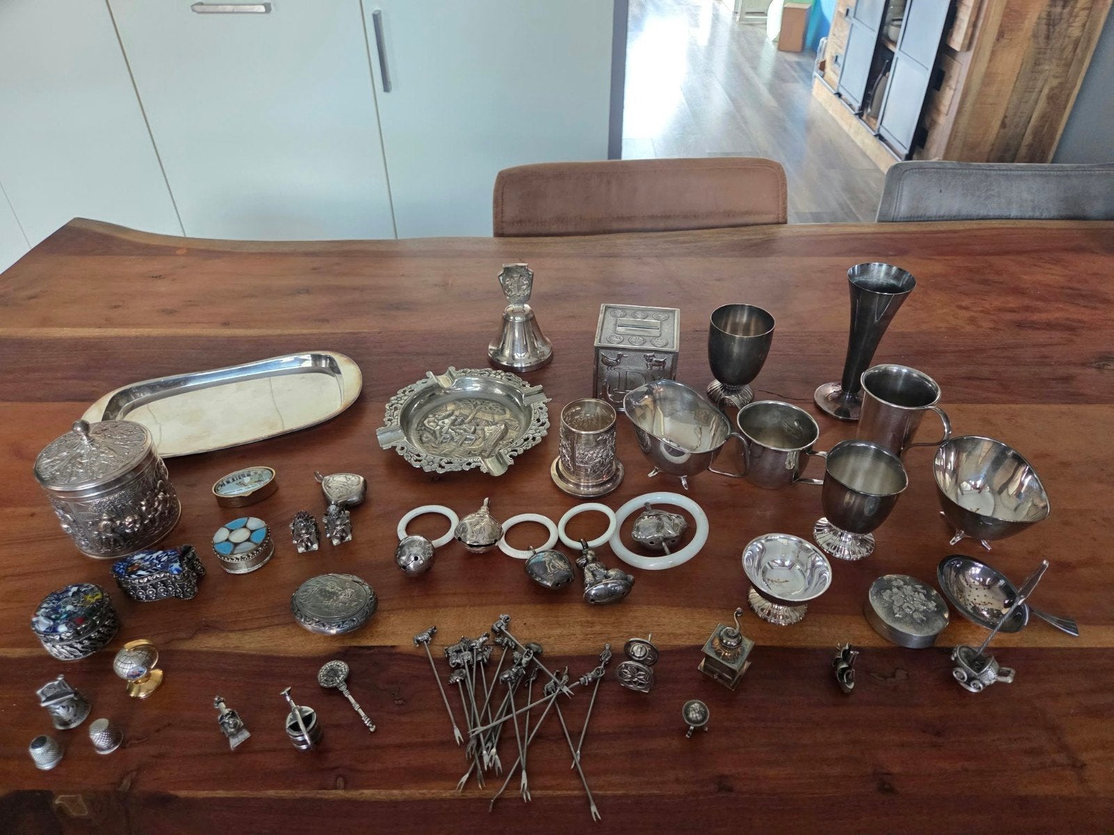 Verzilverde antieke/vintage items, Antiek en Kunst, Ophalen of Verzenden