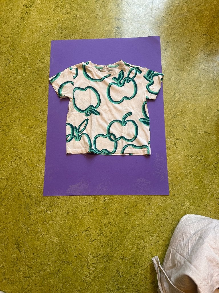 T-shirt met appel print, Ophalen, Maat 48/50 (M), Wit, Hema