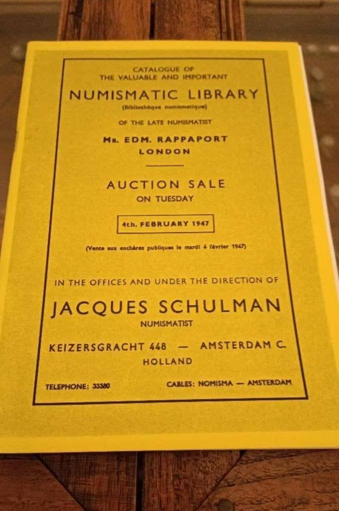 Gezocht! Schulman veiling Rappaport 1947, Ophalen of Verzenden