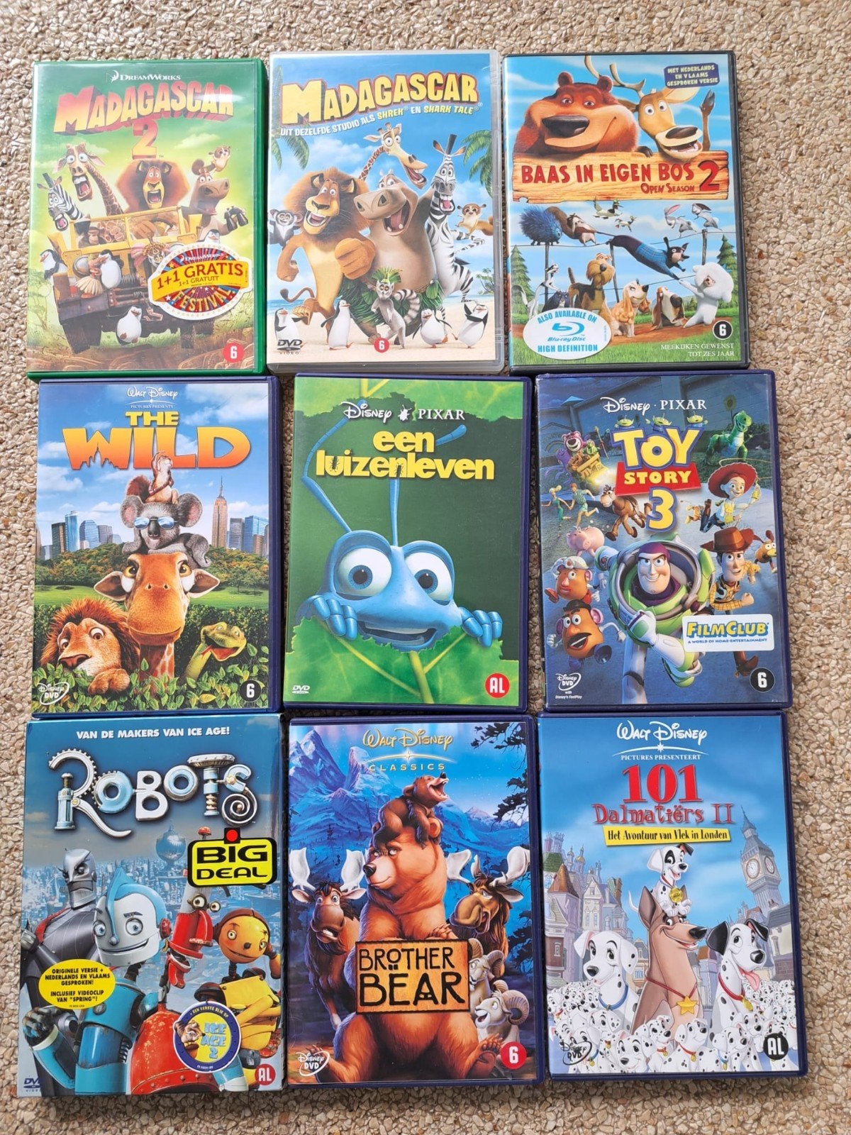collectie diverse animatie DVD's (9 stuks), Cd's en Dvd's, Gebruikt, Animatie, Verzamelbox, Ophalen of Verzenden
