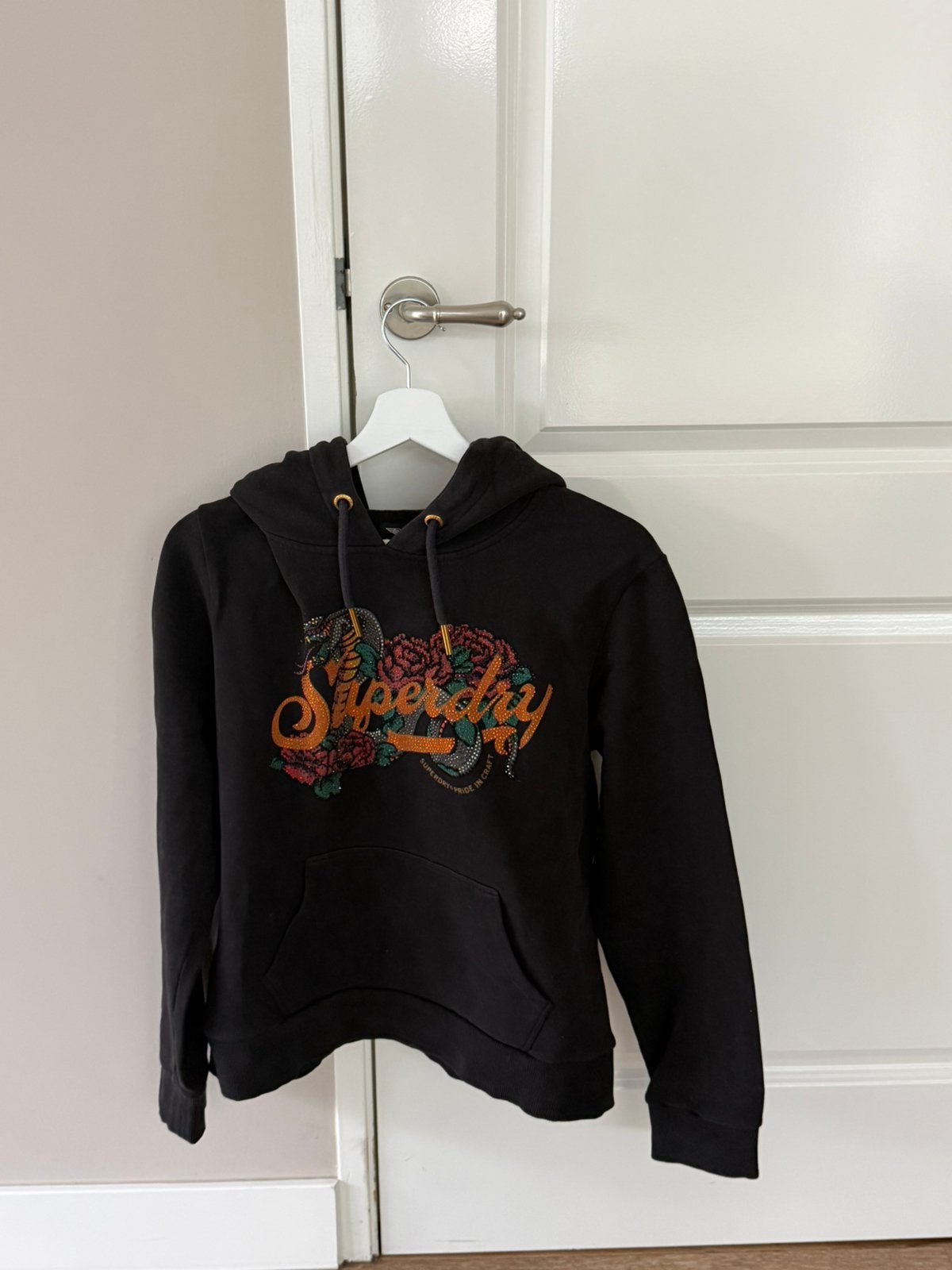 Hoodie Superdry, Ophalen of Verzenden, Zo goed als nieuw, Maat 42/44 (L), Zwart
