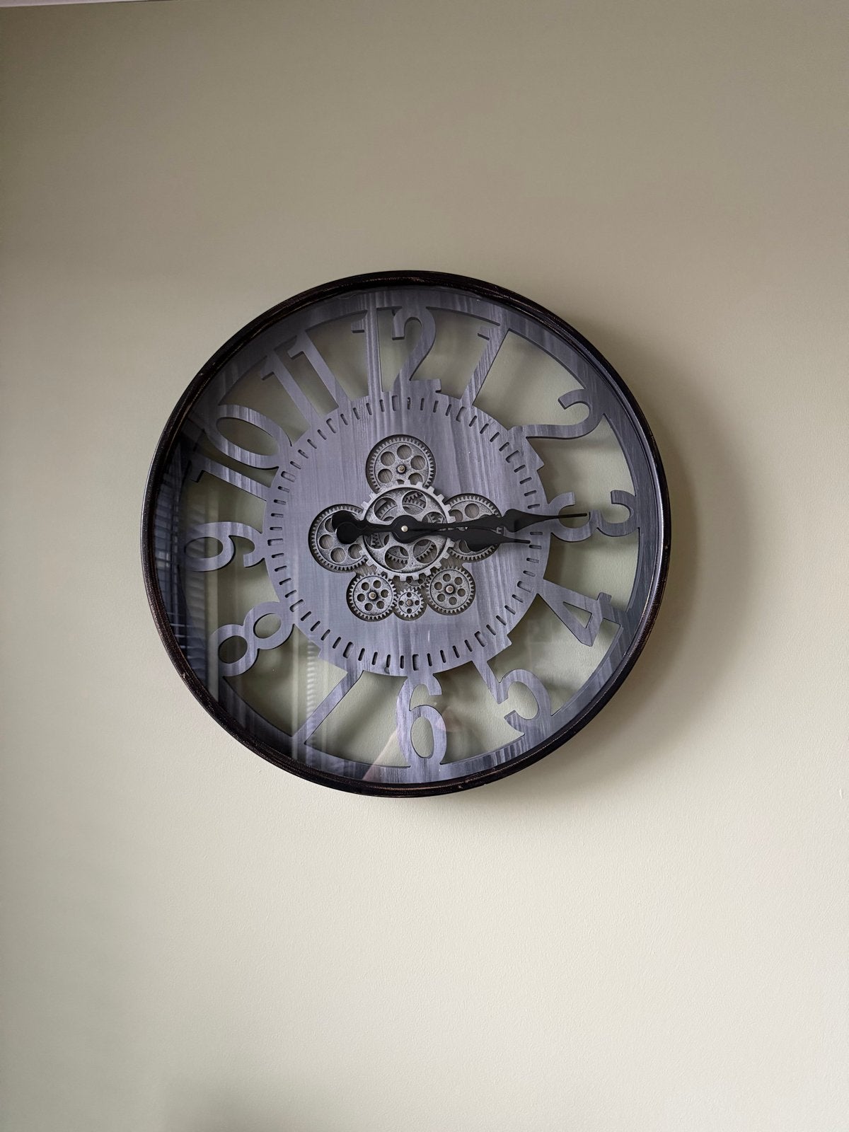 Radarklok 'Pascal' 60 X 8 Cm Staal Zwart, Ophalen, Zichtbaar uurwerk, Analoog, Industrieel