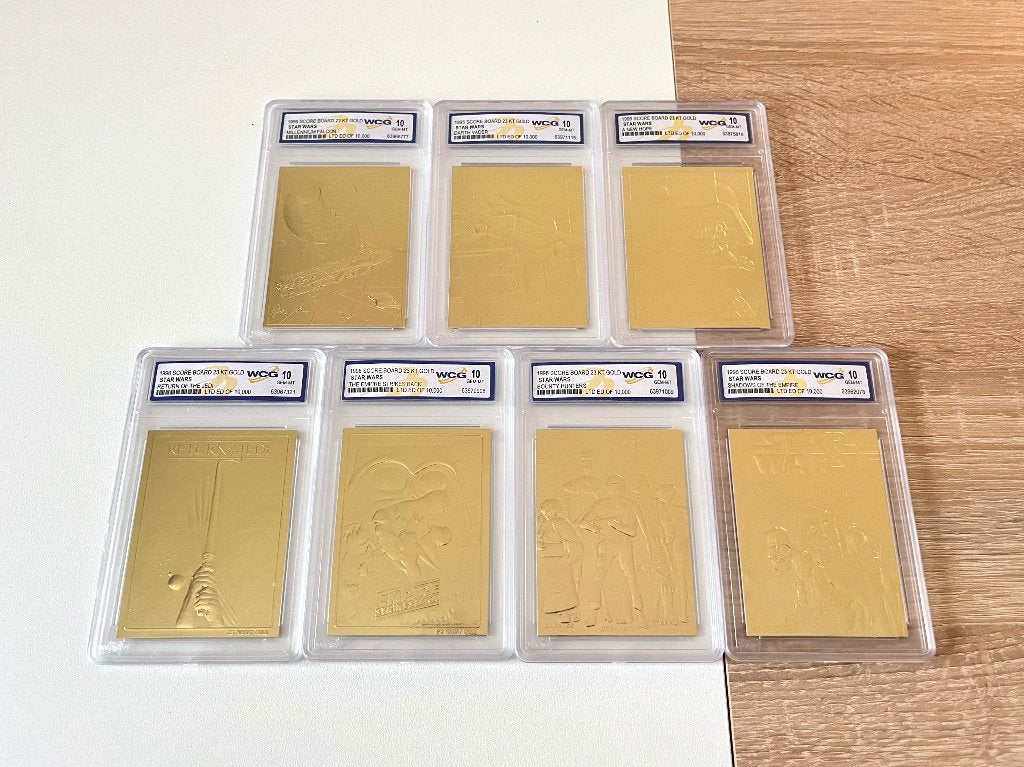 Star Wars 23KT Gold kaarten set (7x) WCG 10, Verzenden, Zo goed als nieuw, Overige typen