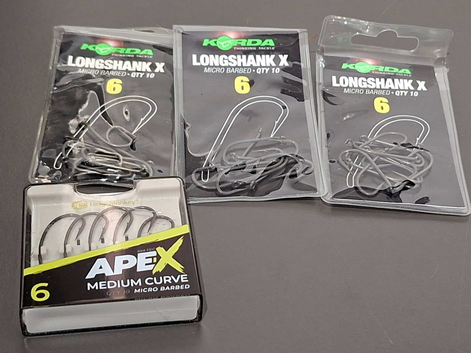 4 pakjes nieuw - Korda Longshank X & RidgeMonkey, Ophalen of Verzenden, Nieuw, Haak
