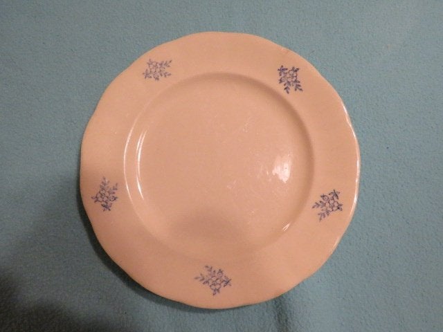 Antiek bordje met blauwe bloemen Rörstrand 22 cm, Ophalen of Verzenden
