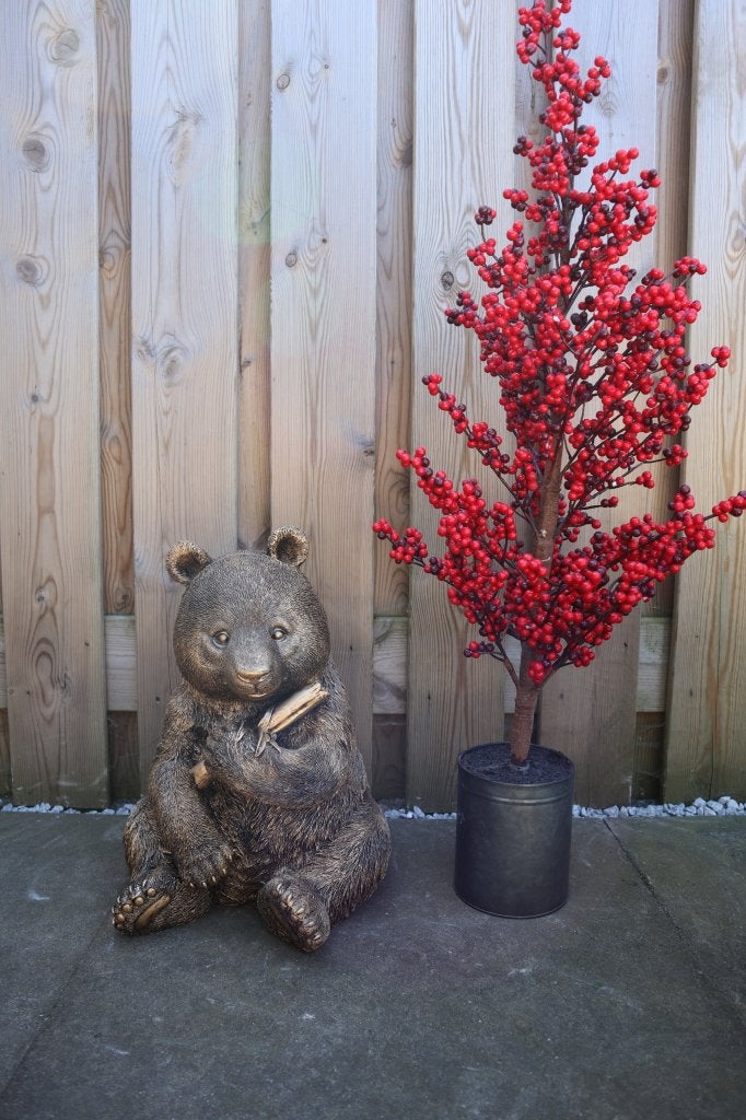 Panda beeld goud 40 cm | tuinbeeld & woondecoratie, -, -, Nieuw, Kunststof
