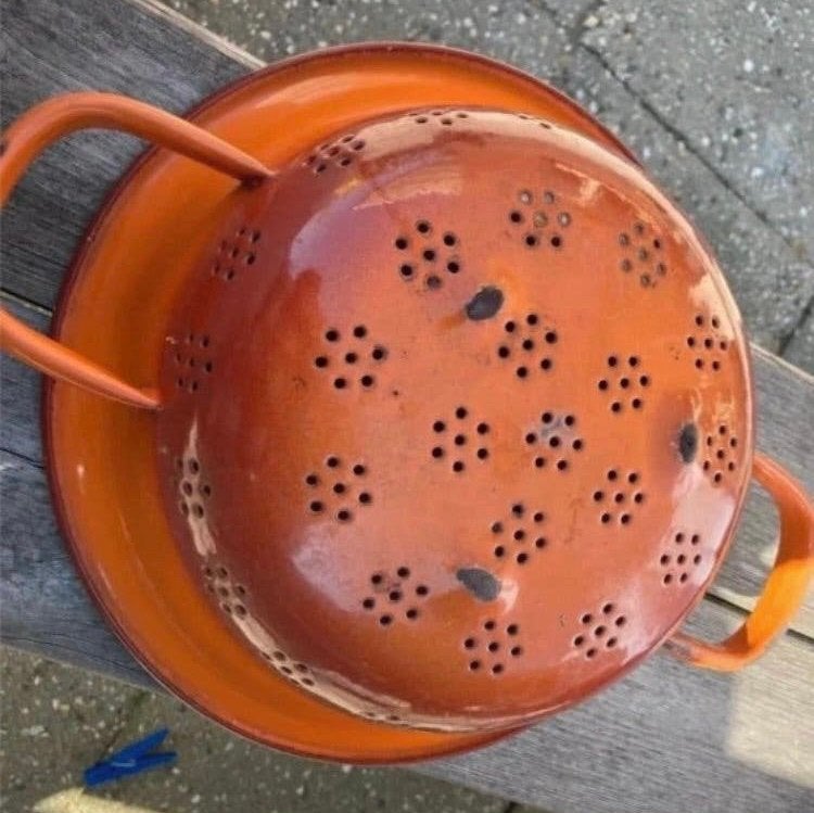 vintage emaille  vergiet  Dru, Antiek en Kunst, Ophalen of Verzenden