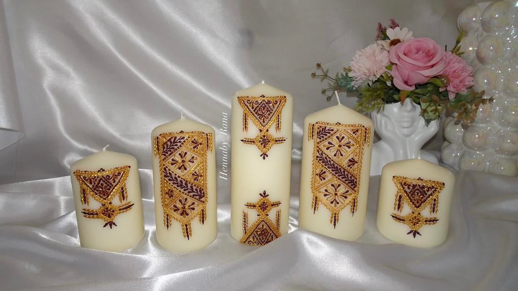 Henna kaarsen set, Ophalen, Zo goed als nieuw, Overige materialen