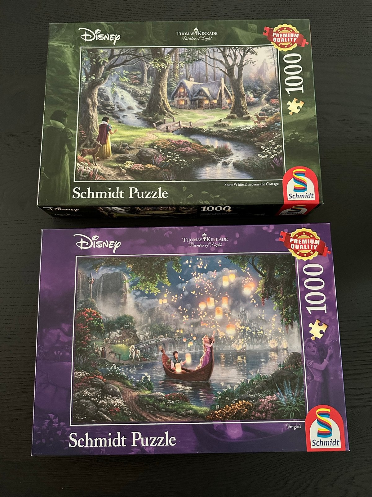 Disney Thomas Kinkade Schmidt Puzzels - 2x 1000 stukjes, Ophalen, 500 t/m 1500 stukjes, Zo goed als nieuw, Legpuzzel