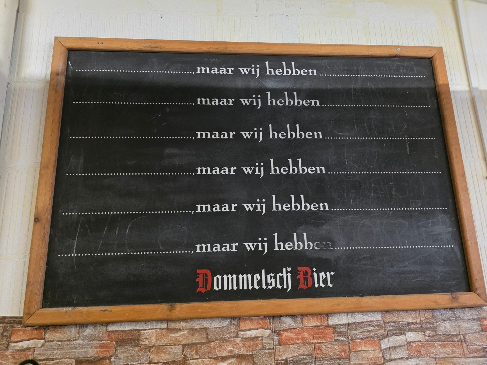 Vintage Dommelsch Bier Schoolbord / Krijtbord, Ophalen, Vintage, Hout, Gebruikt