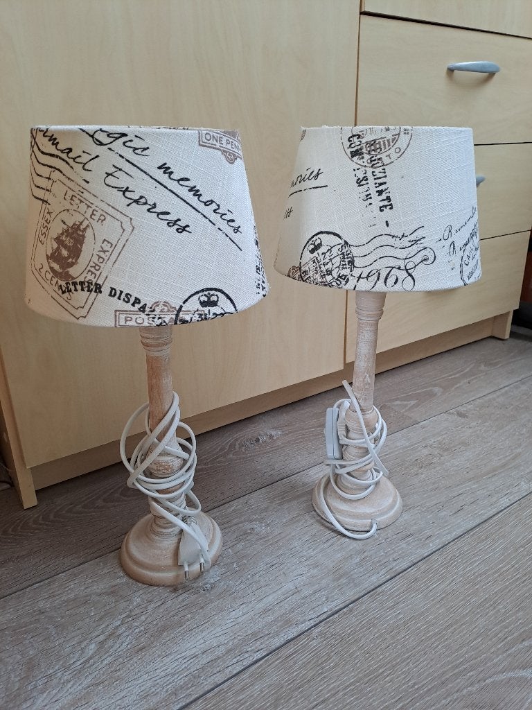 schemerlamp  2 stuks - met kap  - vintage, Antiek en Kunst, Ophalen