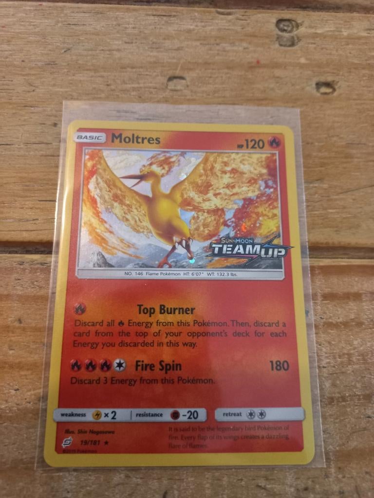 Moltres holo stamp promo, Ophalen of Verzenden, Zo goed als nieuw, Losse kaart, Foil