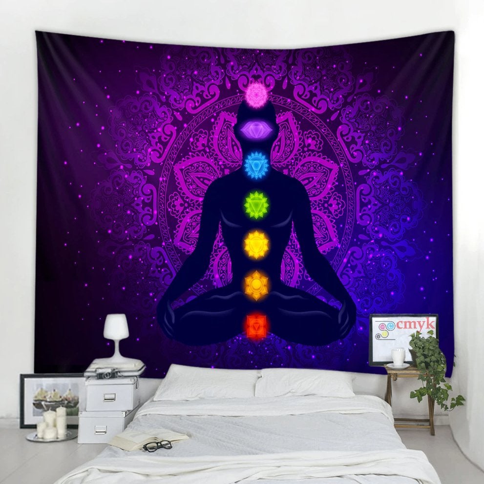 Yoga Lotus Houding Wandkleed / Chakra Mediteren Wand Kleed, Verzenden, Nieuw, Wandkleed