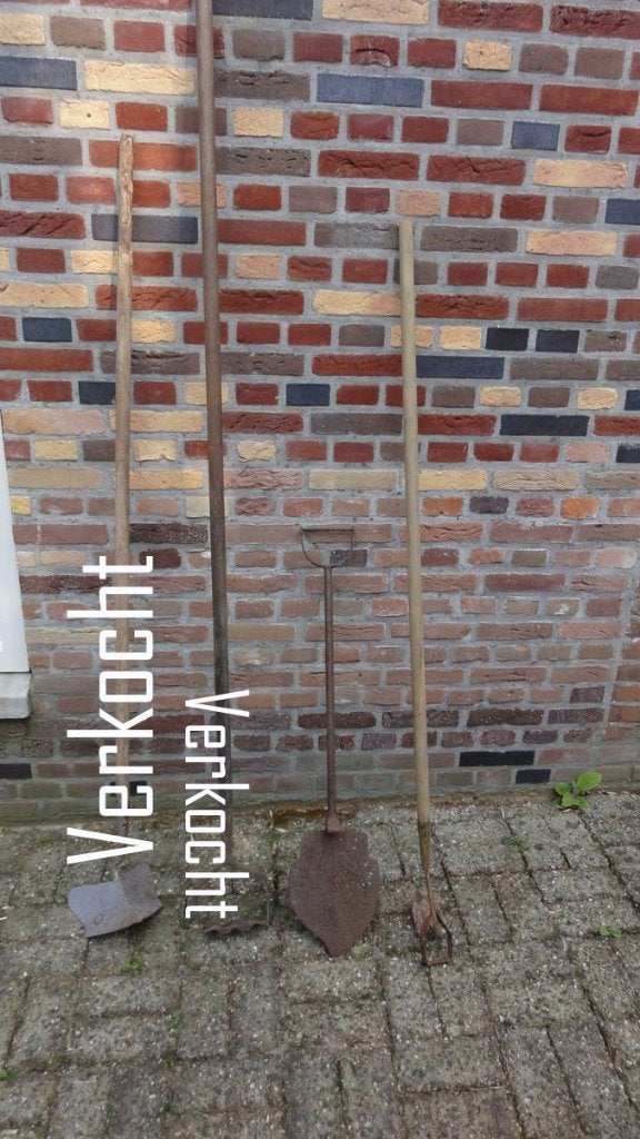 Antiek tuin handgereedschep waaronder kuilspade, Ophalen of Verzenden
