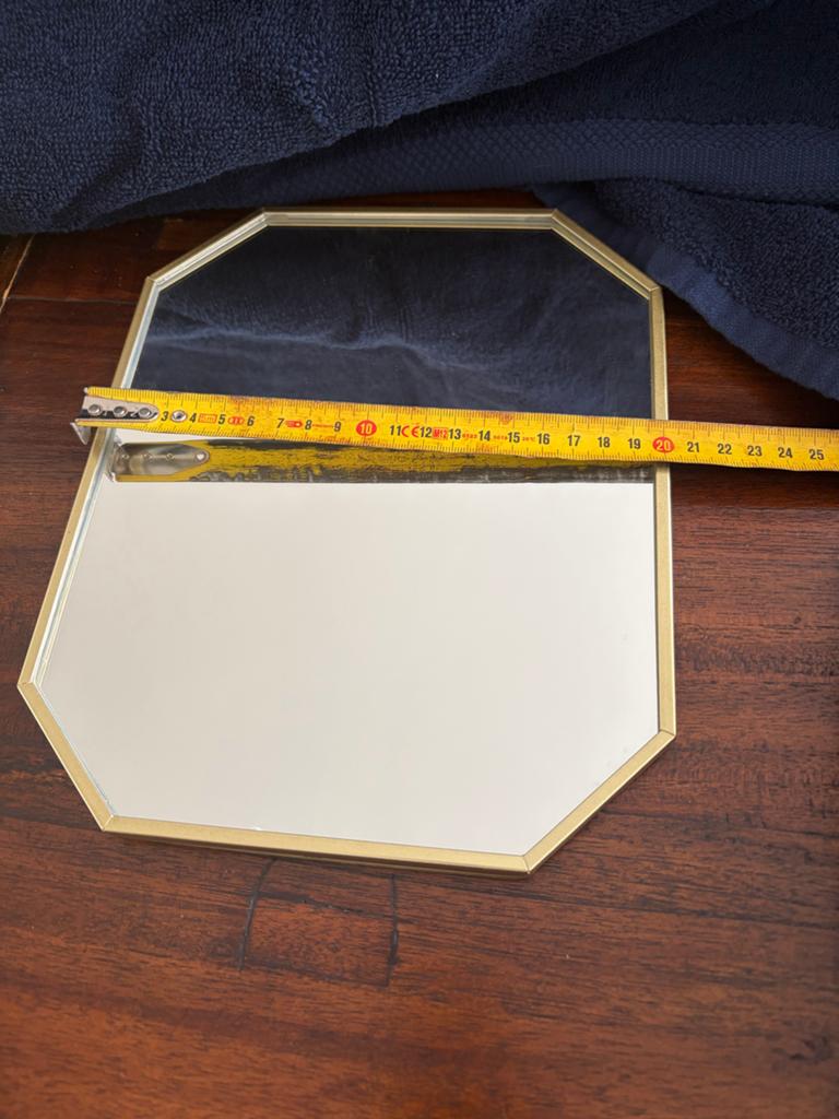 IKEA Langli Spiegel Goudkleurig Octagonaal, Minder dan 50 cm, Ophalen of Verzenden, Zo goed als nieuw, Minder dan 100 cm