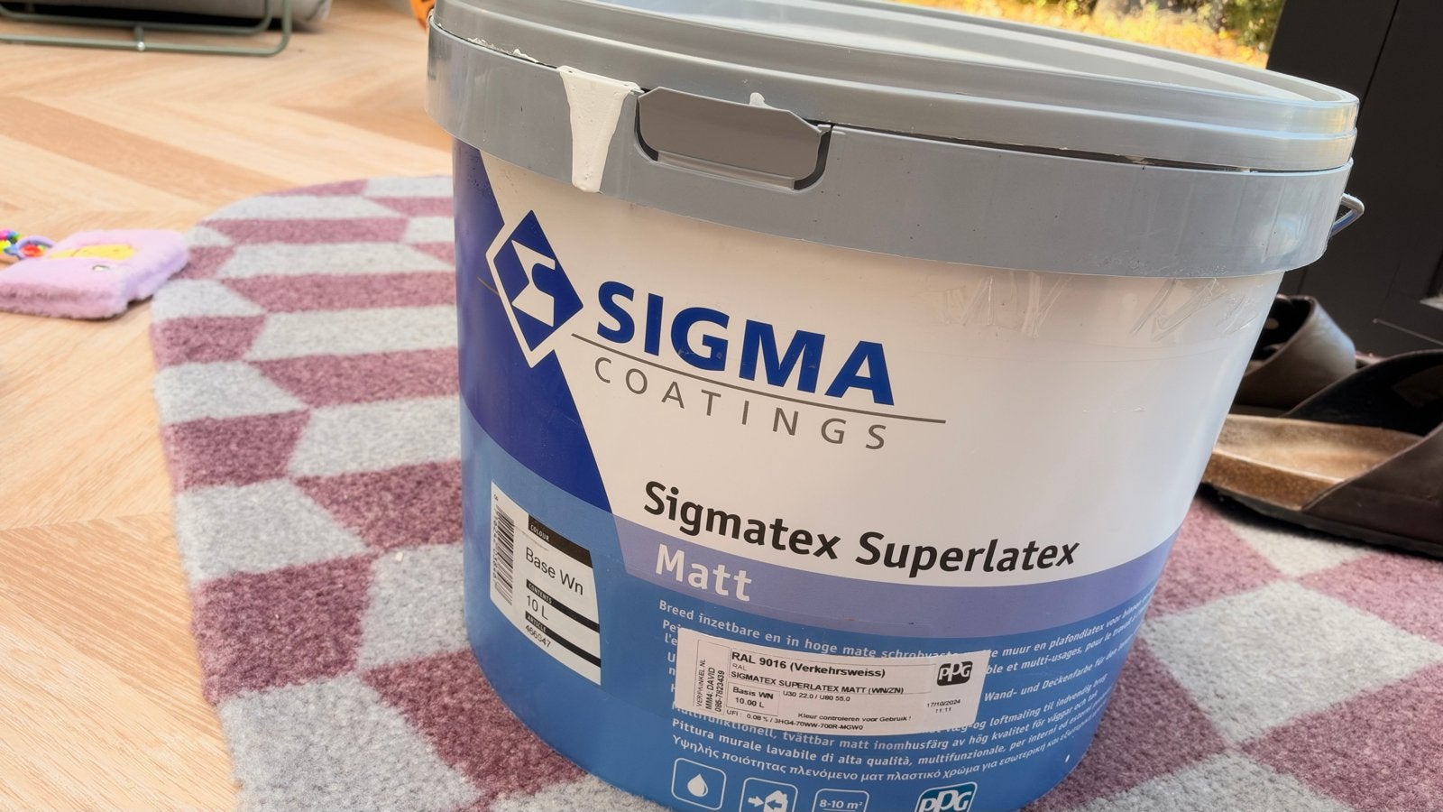Sigma Sigmatex Superlatex Matt RAL 9016 Verf (6-7 liter), Ophalen, Gebruikt, 5 tot 10 liter, Wit