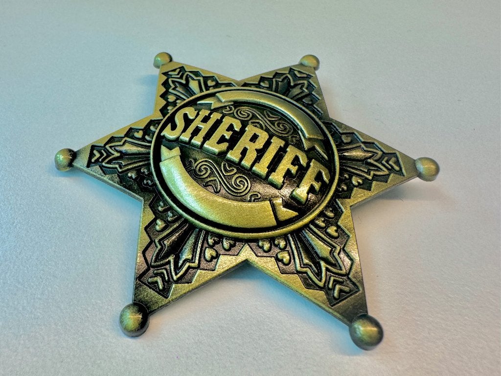 Koperkleurige Metalen Sheriff Pin / Button (Nieuw), Ophalen of Verzenden, Nieuw, Overige onderwerpen, Button