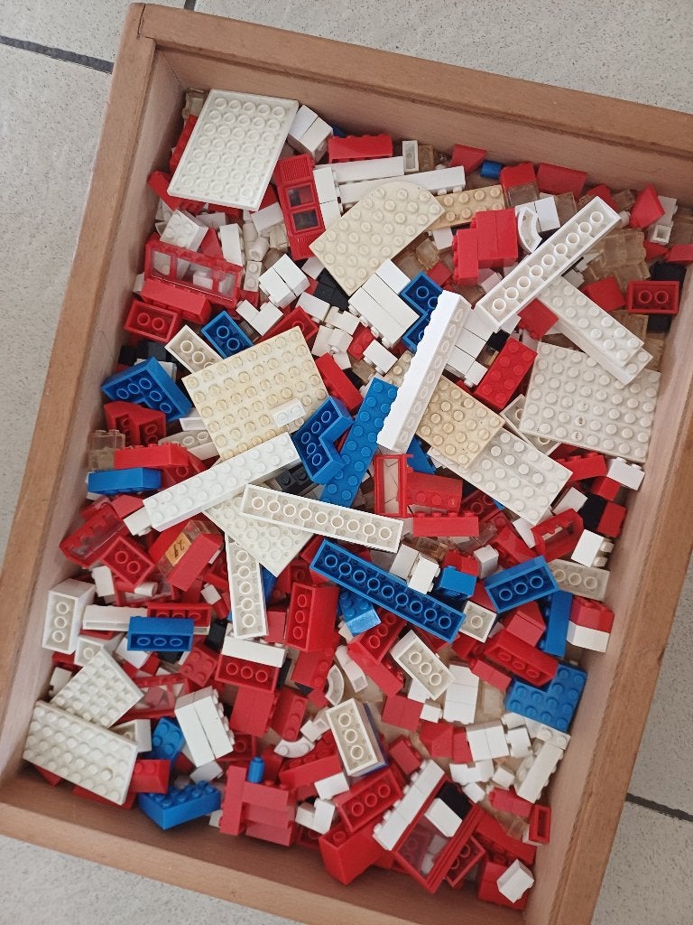 houten kist vol met oud lego uit de jaren 50, Ophalen of Verzenden, Gebruikt, Lego