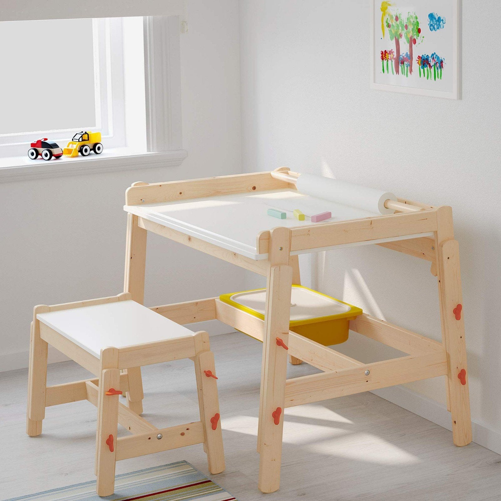 IKEA Flisat Kinderbureau - In hoogte verstelbaar, Kinderen en Baby's, Kinderkamer | Tafels en Stoelen, Ophalen, Zo goed als nieuw