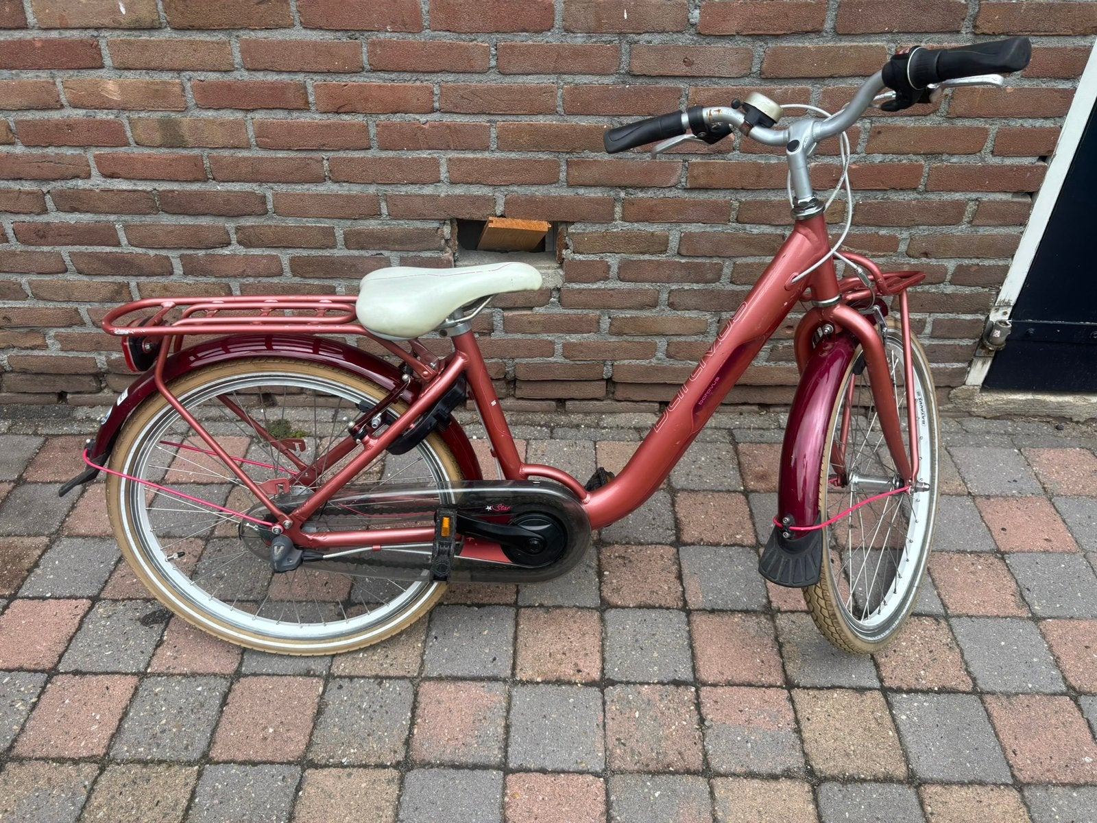 el: Batavus meisjesfiets 22 inch roze 3 versnellingen, Fietsen en Brommers, Ophalen, Gebruikt, 22 inch, Handrem