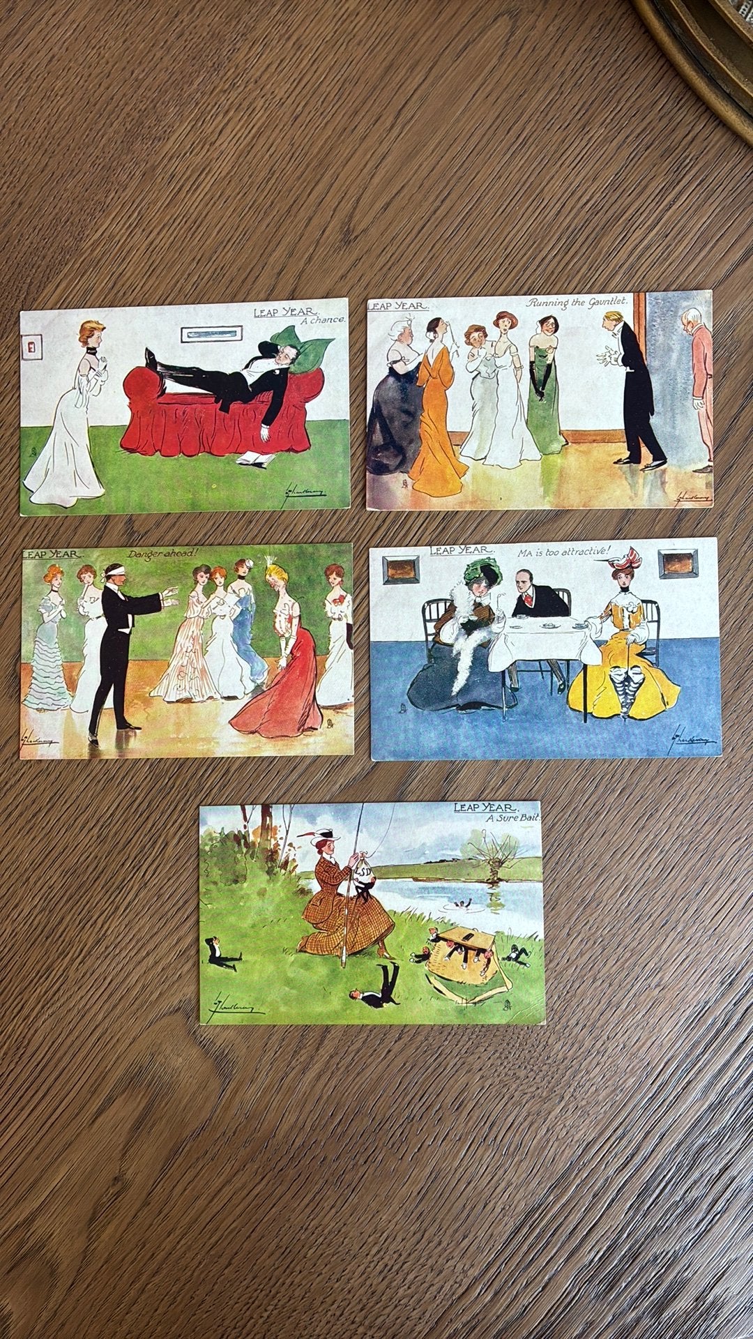 Humor. LEAP YEAR. Schrikkeljaar. 5 kaarten, Ophalen of Verzenden, Ongelopen, Overige thema's