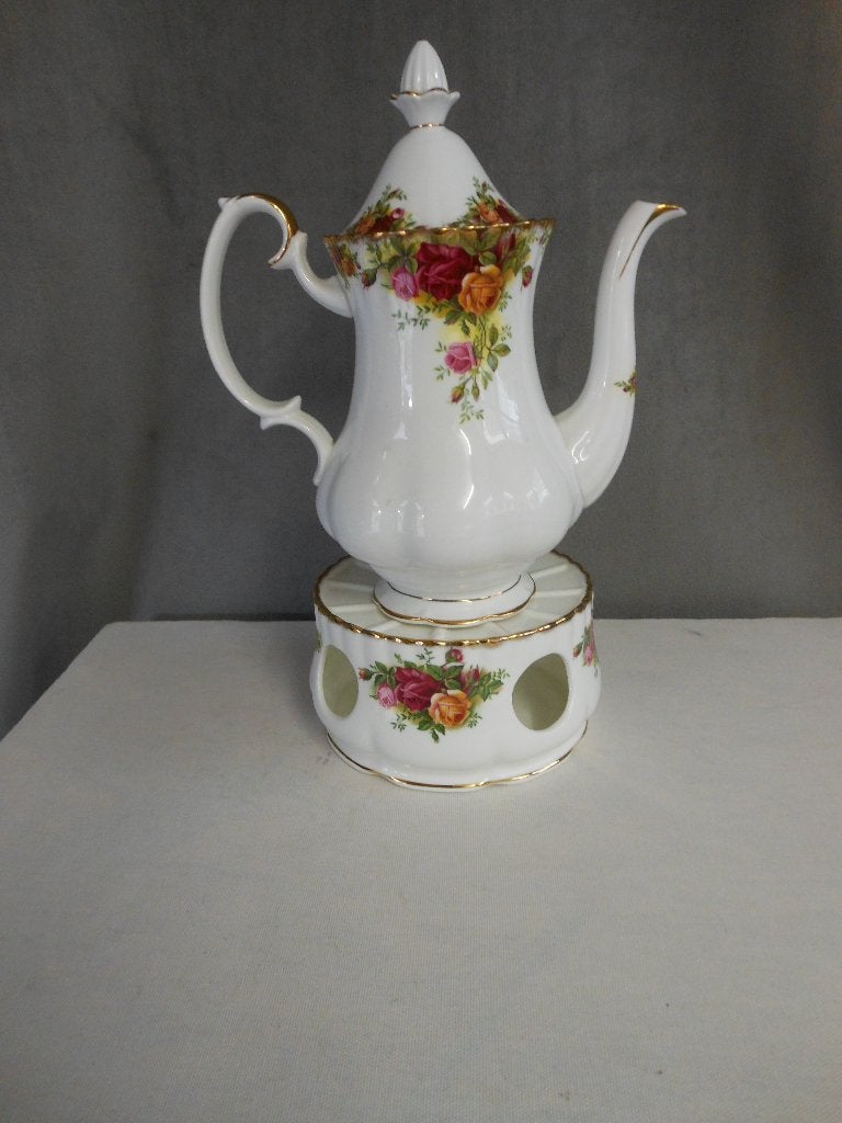 Royal Albert Old Country Roses koffiepot op theelicht, Ophalen of Verzenden