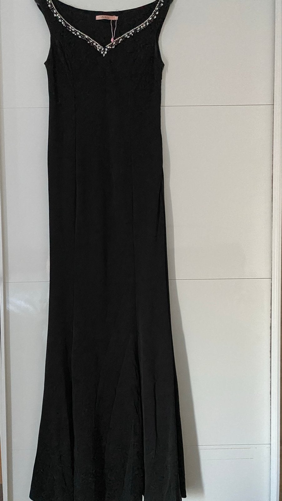 Eva & Lola Zwarte Galajurk met Strass - Maat L, Galajurk, Zwart, Maat 42/44 (L), Ophalen of Verzenden