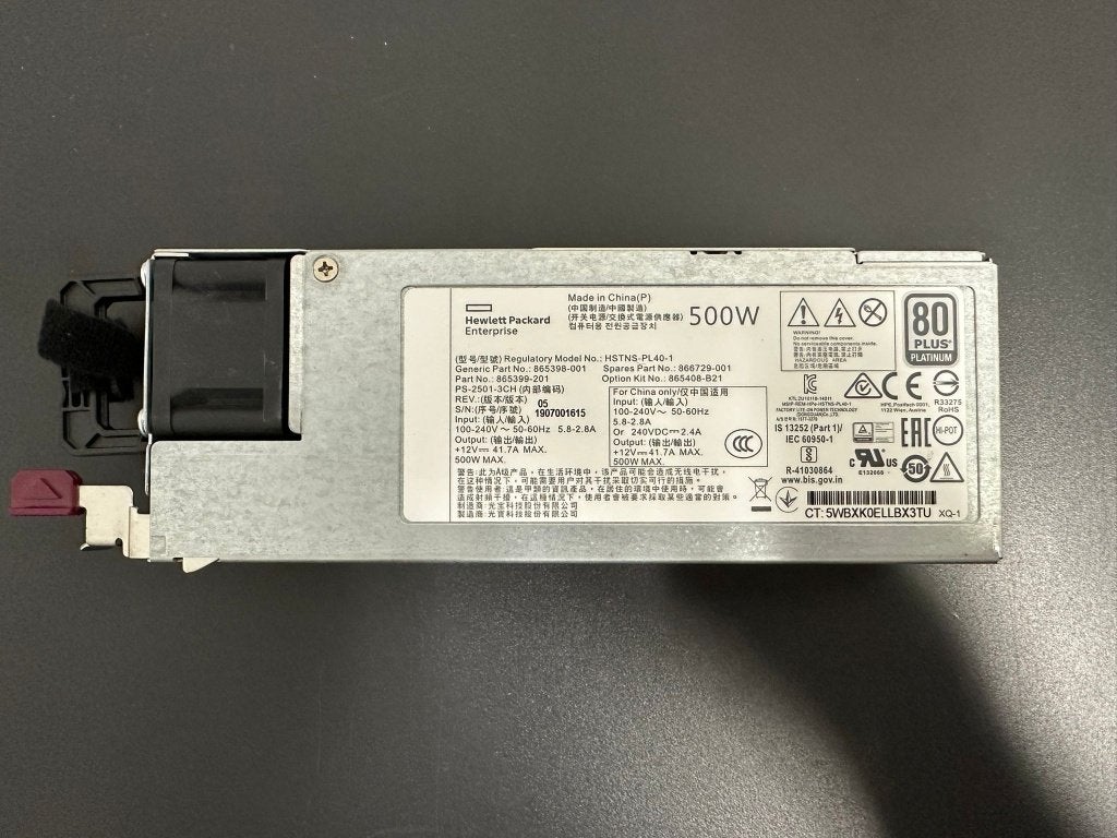 HP Enterprise 500W Flex Slot Platinum Hot Plug Voeding, Computers en Software, Interne voedingen, Ophalen of Verzenden, Zo goed als nieuw