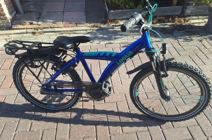 Loekie Snake kinderfiets 22 inch blauw, Ophalen, Zo goed als nieuw, 20 inch of meer, Loekie